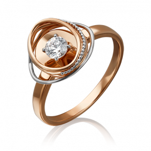 Золотое кольцо Platina с фианитом 01-5242-00-501-1110-38 фото