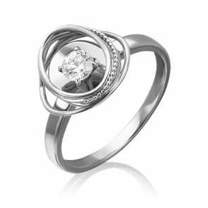 Кольцо из белого золота Platina с фианитом 01-5242-00-501-1120-38 фото