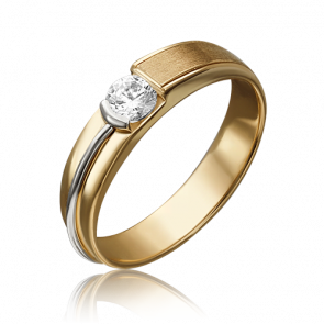 Кольцо из комбинированного золота Platina с фианитом 01-5244-00-401-1130 фото