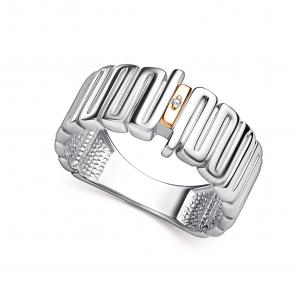 Серебряное кольцо АЛЬКОР с бриллиантом 01-5248/000Б-00 фото