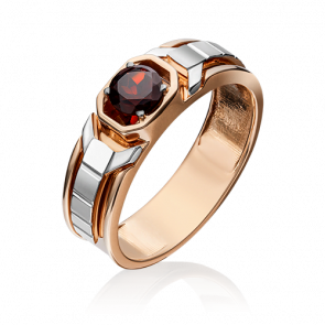 Кольцо из комбинированного золота Platina с гранатом 01-5255-00-204-1111-57 фото