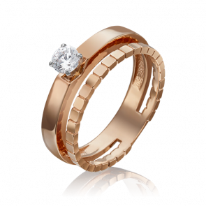 Кольцо из комбинированного золота Platina с фианитом 01-5256-00-501-1111-38 фото