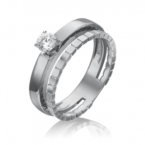 Кольцо из белого золота Platina с фианитом 01-5256-00-501-1120-38 фото