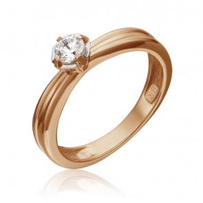 Золотое кольцо Platina с фианитом 01-5257-00-401-1110 фото