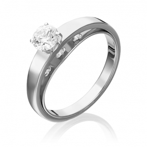 Кольцо из белого золота Platina с фианитом 01-5258-00-501-1120-38 фото