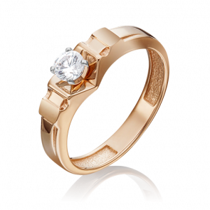 Кольцо из комбинированного золота Platina с фианитом 01-5259-00-501-1111-38 фото