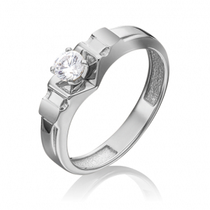 Кольцо из белого золота Platina с фианитом 01-5259-00-501-1120-38 фото