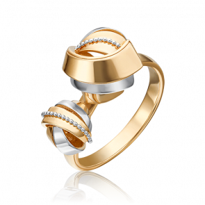 Кольцо из лимонного золота Platina 01-5261-00-000-1130-48 фото