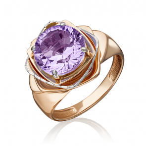 Золотое кольцо Platina с аметистом 01-5262-00-203-1110-46 фото