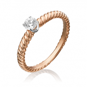 Кольцо из комбинированного золота Platina с фианитом 01-5272-00-501-1111-38 фото