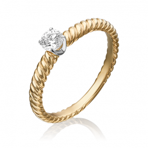 Кольцо из комбинированного золота Platina с фианитом 01-5272-00-501-1121-38 фото