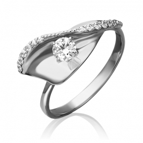 Кольцо из белого золота Platina с фианитом 01-5274-00-501-1120-38 фото