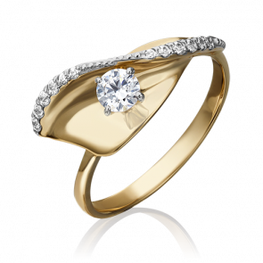 Кольцо из комбинированного золота Platina с фианитом 01-5274-00-501-1121-38 фото