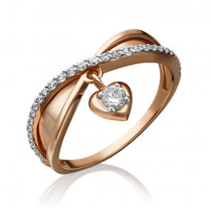 Золотое кольцо Platina с подвижным фианитом 01-5276-00-401-1110-24 фото