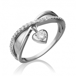 Кольцо из белого золота Platina с подвижным фианитом 01-5276-00-401-1120-24 фото