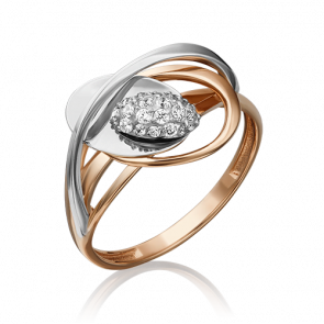 Кольцо из комбинированного золота Platina с фианитом 01-5278-00-401-1111-24 фото