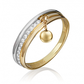 Кольцо из комбинированного золота Platina с фианитом 01-5279-00-401-1121-24 фото