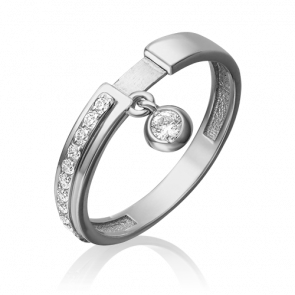 Кольцо из белого золота Platina с фианитом 01-5285-00-401-1120-48 фото