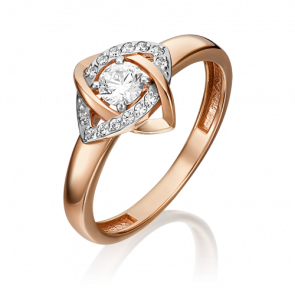 Кольцо из комбинированного золота Platina с фианитом 01-5304-00-401-1110 фото