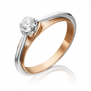Кольцо из комбинированного золота Platina с фианитом 01-5305-00-401-1111 фото