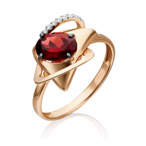Золотое кольцо Platina с топазом и гранатом 01-5306-00-264-1110-57 фото