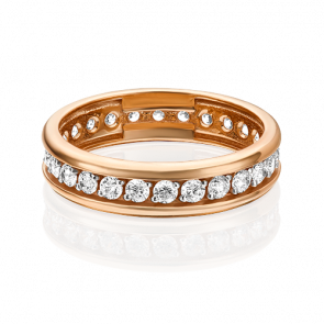 Золотое обручальное кольцо Platina с фианитом 01-5308-00-501-1110-38 фото