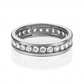 Обручальное кольцо из белого золота Platina с фианитом 01-5308-00-501-1120-38 фото