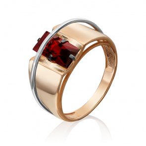 Кольцо из комбинированного золота Platina с гранатом 01-5312-00-204-1111-46 фото