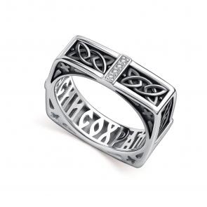 Кольцо из черненого серебра АЛЬКОР с фианитом 01-5319/00КЦ-17 фото