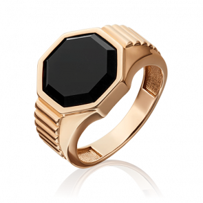 Золотое кольцо Platina с ониксом 01-5322-00-281-1110-46 фото