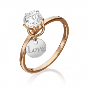 Кольцо из комбинированного золота Platina с фианитом 01-5326-00-501-1111-38 фото