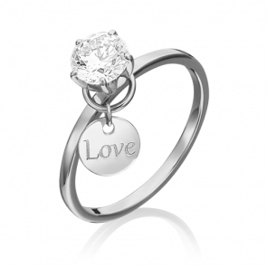 Кольцо из белого золота Platina с фианитом 01-5326-00-501-1120-38 фото