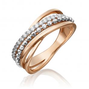 Кольцо из комбинированного золота Platina с фианитом 01-5327-00-401-1111-03 фото