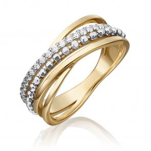 Кольцо из комбинированного золота Platina с фианитом 01-5327-00-401-1121-03 фото