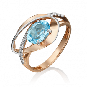 Золотое кольцо Platina с топазом 01-5330-00-201-1110-57 фото
