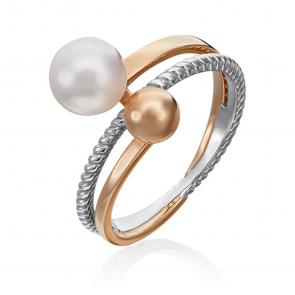 Кольцо из комбинированного золота Platina с жемчугом 01-5333-00-301-1111-31 фото