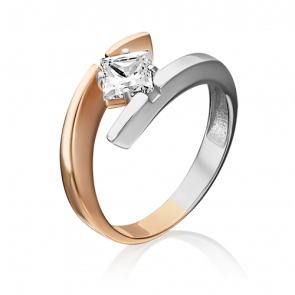 Кольцо из комбинированного золота Platina с фианитом 01-5337-00-401-1111 фото