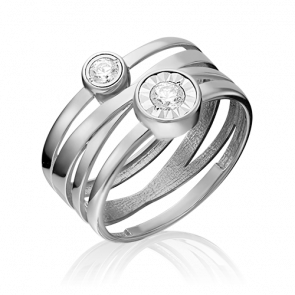 Кольцо из белого золота Platina с фианитом 01-5338-00-501-1120-38 фото