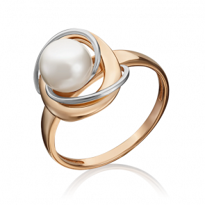 Кольцо из комбинированного золота Platina с жемчугом 01-5341-00-301-1111-31 фото