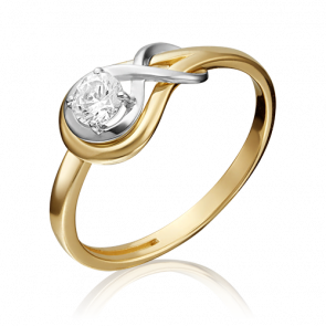 Кольцо из комбинированного золота Platina с фианитом 01-5343-00-501-1121-38 фото