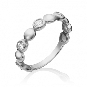 Кольцо из белого золота Platina с фианитом 01-5344-00-501-1120-38 фото