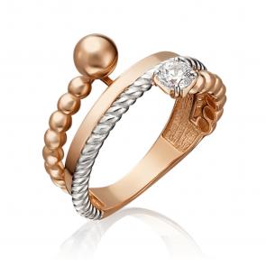 Золотое кольцо Platina с фианитом 01-5345-00-501-1110-38 фото