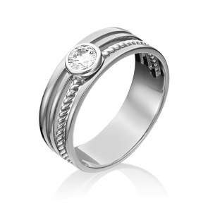 Кольцо из белого золота Platina с фианитом 01-5347-00-501-1120-38 фото