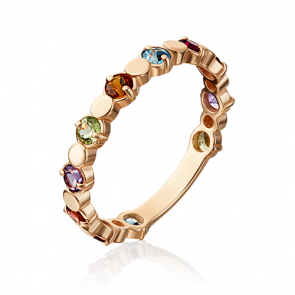 Золотое кольцо Platina с топазом, аметистом, хризолитом, цитрином и гранатом 01-5352-00-252-1110-57 фото
