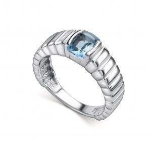 Серебряное кольцо АЛЬКОР с топазом 01-5354/00ТБ-00 фото