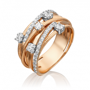 Кольцо из комбинированного золота Platina с фианитом 01-5367-00-401-1111-24 фото