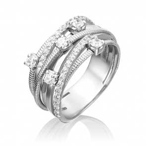 Кольцо из белого золота Platina с фианитом 01-5367-00-401-1120-24 фото