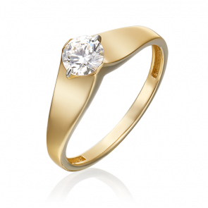 Кольцо из лимонного золота Platina с фианитом 01-5369-00-501-1130-38 фото