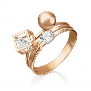 Золотое кольцо Platina с фианитом 01-5370-00-401-1110 фото