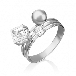 Кольцо из белого золота Platina с фианитом 01-5370-00-401-1120 фото